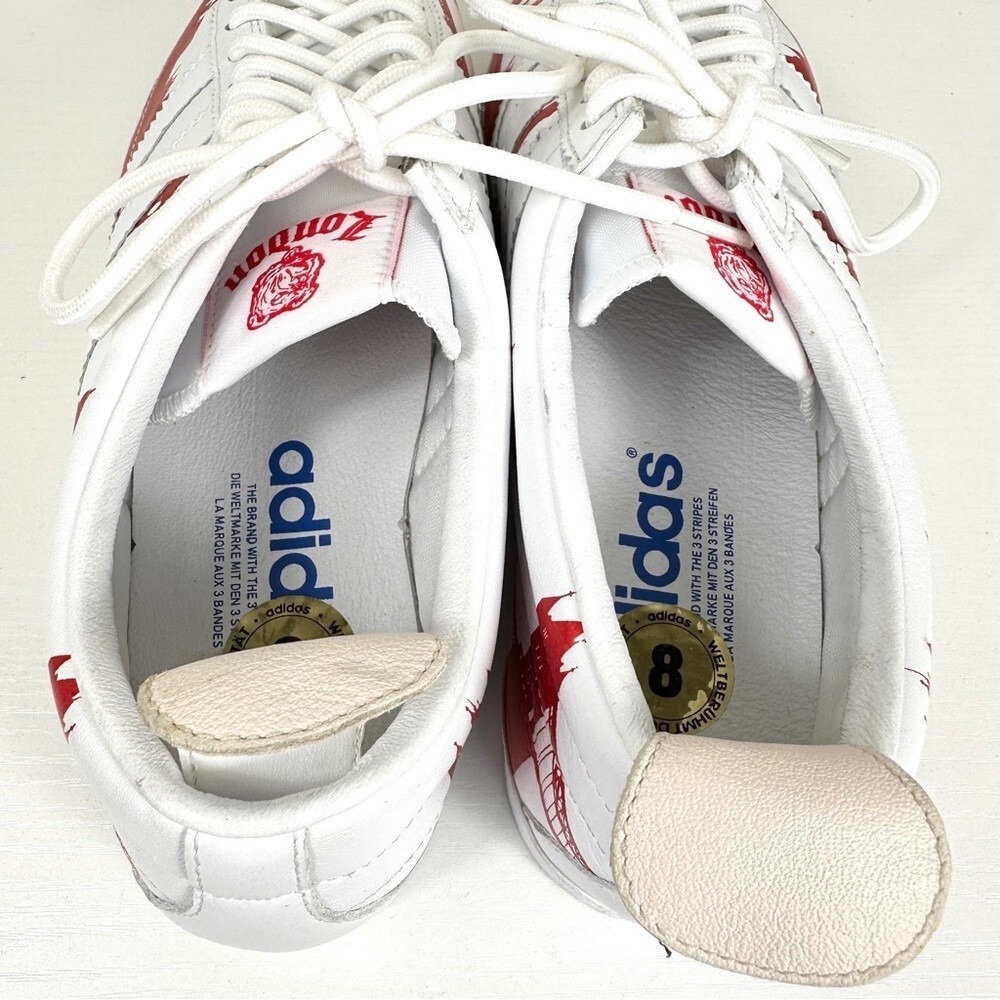 Adidas Originals Gazelle Vintage London Sneakers Size 8.5 Men Red/White - Picture 4 of 12